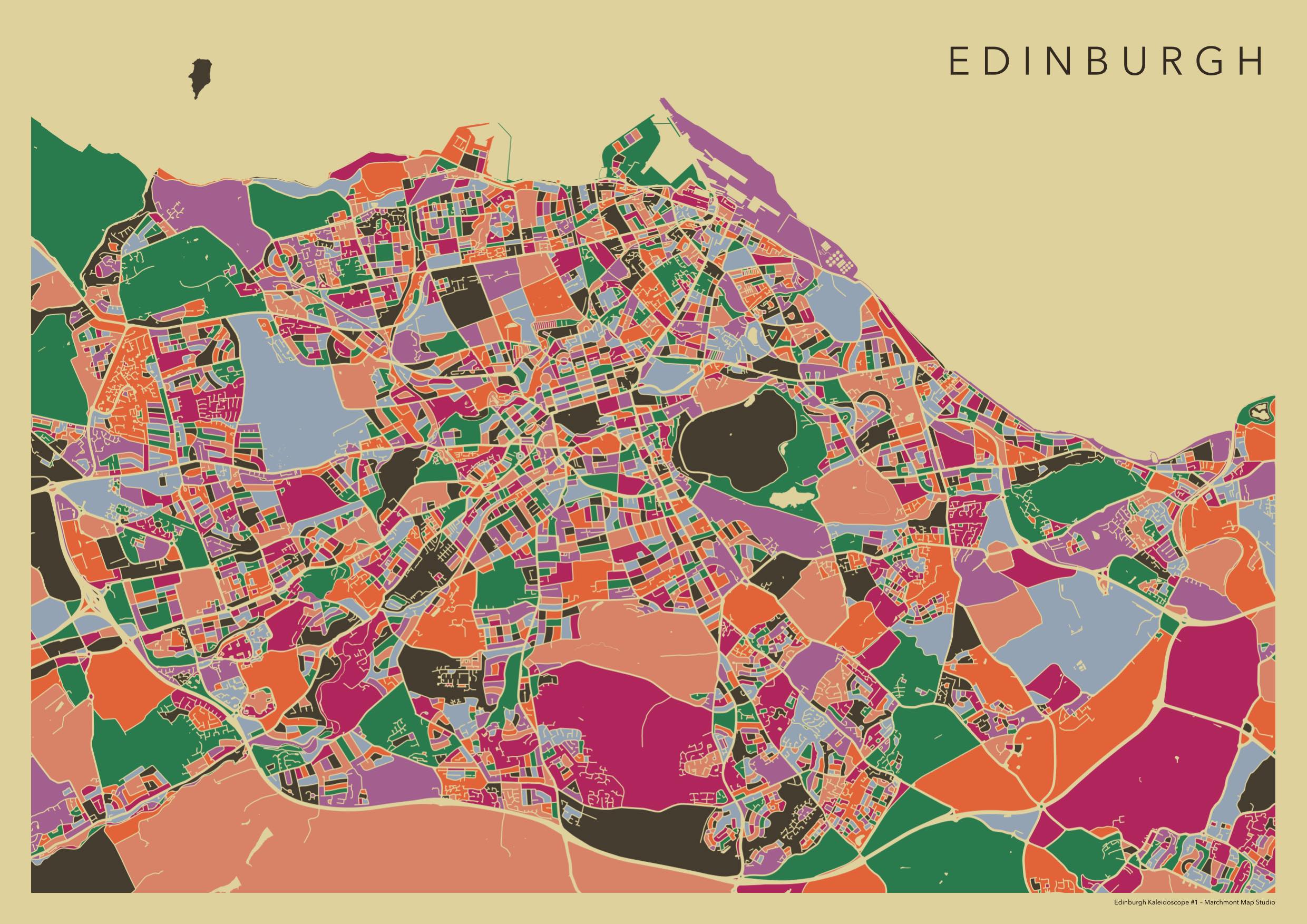 Stylised map of Edinburgh